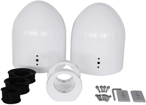 Rockville MAC90W 8 in Aluminum Wakeboard Tower Speaker Pod Enclosures, Marine Grade, White Finish, Corrosion-Resistant Clamps, for Boat Audio Systems, 2-Piece in Saudi Arabia