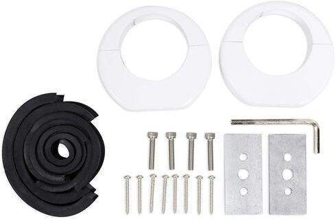 Rockville MAC90W 8 in Aluminum Wakeboard Tower Speaker Pod Enclosures, Marine Grade, White Finish, Corrosion-Resistant Clamps, for Boat Audio Systems, 2-Piece in Saudi Arabia