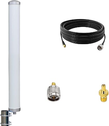 هوائي متعدد الاتجاهات عالي الكسب يعزز اتصالك اللاسلكي لشبكات 4G و5G وWiFi - Verizon وAT&T وT-Mobile مدعوم - مقاوم للماء IP67 مع كابل SMA ذكر بطول 32.8 قدم in Kuwait