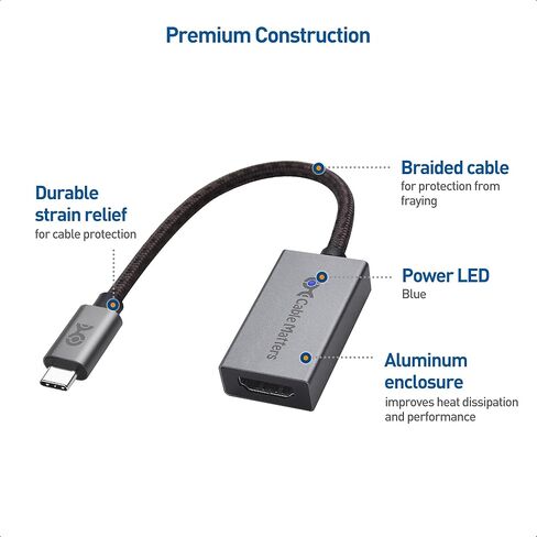 Cable Matters #1 48Gbps USB C to HDMI 2.1 Adapter #2 Premium Braided 48Gbps Ultra HD 8K HDMI Cable 6.6 ft / 2m in Saudi Arabia