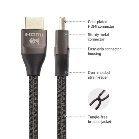 Cable Matters #1 48Gbps USB C to HDMI 2.1 Adapter #2 Premium Braided 48Gbps Ultra HD 8K HDMI Cable 6.6 ft / 2m in Saudi Arabia