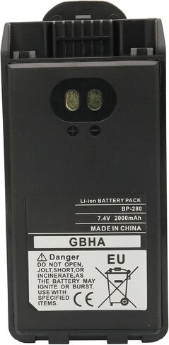 BP-279 BP-280 بطارية ليثيوم أيون بديلة 2000 مللي أمبير مع مشبك حزام متوافقة مع راديو ICOM IC-A16 IC-A16E IC-F1000 IC-F1000D IC-F1000S IC-F1000T IC-F2000 IC-F2000S IC-V88 in Saudi Arabia