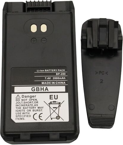 BP-279 BP-280 بطارية ليثيوم أيون بديلة 2000 مللي أمبير مع مشبك حزام متوافقة مع راديو ICOM IC-A16 IC-A16E IC-F1000 IC-F1000D IC-F1000S IC-F1000T IC-F2000 IC-F2000S IC-V88 in Saudi Arabia