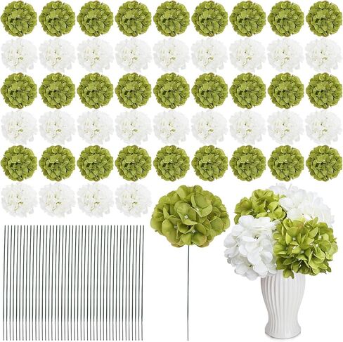 Artificial Hydrangea Flowers 104pcs Faux Silk Hydrangeas Flowers Heads with Stems for Wedding Centerpieces Home Garden Baby Shower Party Decoration (Red) in Saudi Arabia