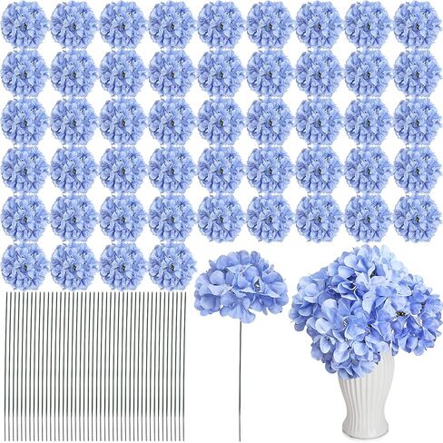 Artificial Hydrangea Flowers 104pcs Faux Silk Hydrangeas Flowers Heads with Stems for Wedding Centerpieces Home Garden Baby Shower Party Decoration (Red) in Saudi Arabia