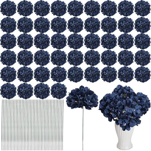 Artificial Hydrangea Flowers 104pcs Faux Silk Hydrangeas Flowers Heads with Stems for Wedding Centerpieces Home Garden Baby Shower Party Decoration (Red) in Saudi Arabia