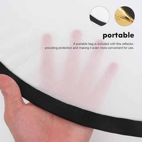 60cm 5-in-1 Photography Reflector Board with Light Diffuser for Camera Accessories, Foldable Reflective Panel for Studio and Outdoor Lighting in Saudi Arabia