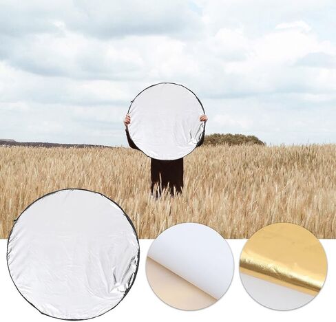 5-in-1 60cm Folding Light Reflector Photography Reflective Board with Diffuser and Soft Background Panel for Studio and Outdoor Photo Lighting in Saudi Arabia