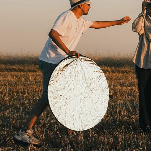 5-in-1 60cm Folding Light Reflector Photography Reflective Board with Diffuser and Soft Background Panel for Studio and Outdoor Photo Lighting in Saudi Arabia