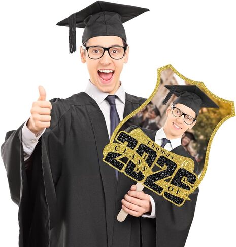 قطع رأس كبير مخصص للتخرج على عصا، قطع من الورق المقوى للوجه الشخصي، 6-48 بوصة، ديكور حفلات ممتع، عيد ميلاد، تحميل صورتك، 1 جهاز كمبيوتر in Kuwait