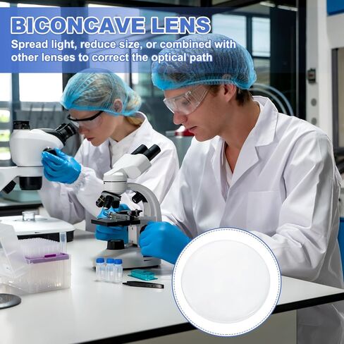 PATIKIL 6 Pack Optical Lens Set, 4 cm Glass Lenses (3 Biconvex 10 cm Focal Length & 3 Biconcave -10 cm Focal Length) for Physics Science Education DIY Telescope Microscope Experiments in Kuwait