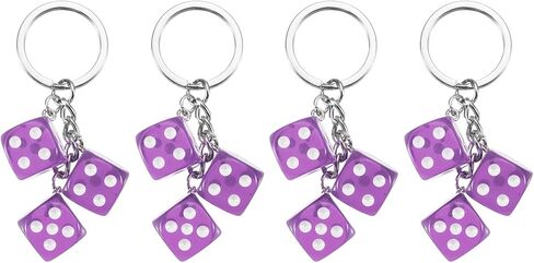 PATIKIL Lucky Dice Keychain Charm, Resin 3D Cube Square Mini Dice Keyring with 3 Pendants in Saudi Arabia