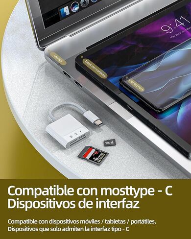 قارئ بطاقة SD USB C (3in1) محول كابل شاحن من النوع C قارئ بطاقة Micro SD لهاتف iPhone 16 15 Pro Max لجهاز iPad MacBook متوافق مع Samsung S25 S24 لكاميرا ذاكرة Apple Android Tablet TF in Kuwait