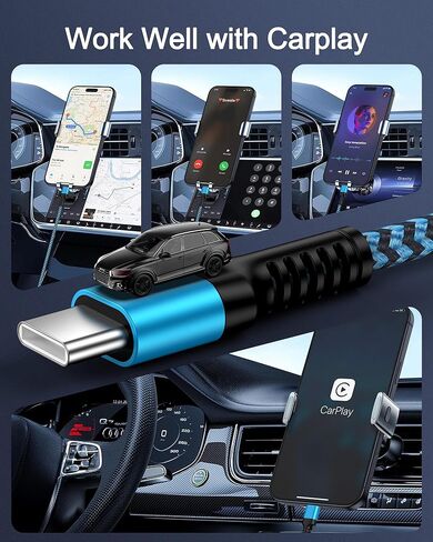 سلك شاحن USB C كابل شحن سريع بطول 10 أقدام USB A إلى نوع C سلك طاقة لهاتف Samsung S25 Edge S24 Ultra Z Trifold Fold7 Flip7 A17 A11 Pixel 10 Pro XL Apple iPhone 17 Air 16e 16 Pro Max 16 Plus 15 in Kuwait