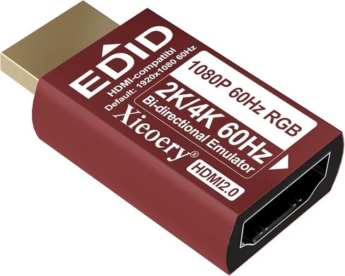 محاكي HDMI EDID 1080P 60 هرتز RGB الافتراضي، محول عرض دمية UHD للوصول عن بعد، الخوادم، أجهزة معالجة الرسومات، KVM، الأنظمة الصناعية، 4K/2K واسعة للغاية in Kuwait
