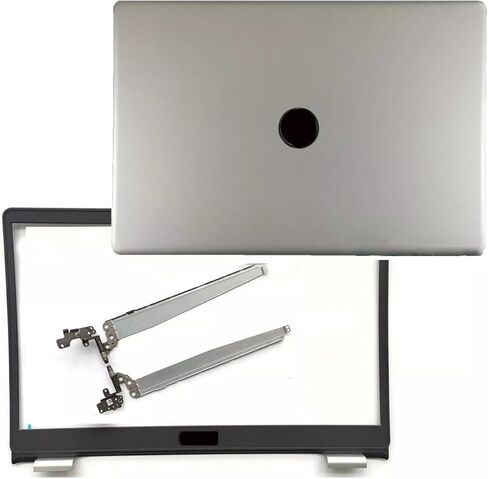 غطاء LCD بديل جديد للكمبيوتر المحمول الخلفي الخلفي العلوي بمفصلات الإطار الأمامي لجهاز Dell Inspiron 15 5000 5593 032TJM 32TJM YCYPN 0YCYPN AP2RI000200 فضي in Saudi Arabia