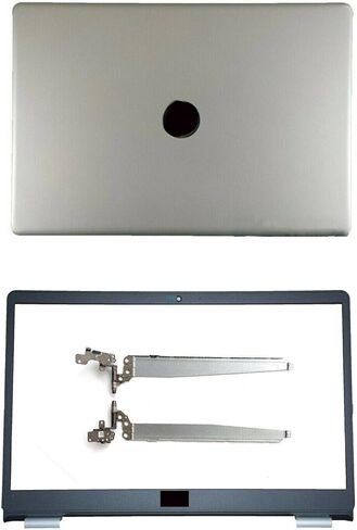 غطاء LCD بديل جديد للكمبيوتر المحمول الخلفي الخلفي العلوي بمفصلات الإطار الأمامي لجهاز Dell Inspiron 15 5000 5593 032TJM 32TJM YCYPN 0YCYPN AP2RI000200 فضي in Saudi Arabia