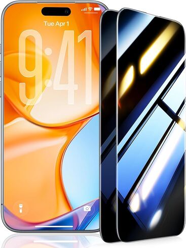 واقي شاشة UltraGlass Top 9H+ لهاتف iPhone 14 Pro من الزجاج المقسى [أطول متانة ومقاوم للكسر من الدرجة العسكرية] واقي شاشة 14 Pro تغطية كاملة، مضاد لبصمات الأصابع، عبوتان in Kuwait