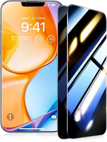واقي شاشة UltraGlass Top 9H+ لهاتف iPhone 14 Pro من الزجاج المقسى [أطول متانة ومقاوم للكسر من الدرجة العسكرية] واقي شاشة 14 Pro تغطية كاملة، مضاد لبصمات الأصابع، عبوتان in Kuwait
