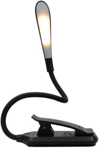 Kisangel LED Reading Lamp Clip Light USB Rechargeable Eye-Care Book Light Flexible Clip Lamp for Students and Travel, Black in Saudi Arabia