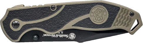 Smith & Wesson SWAT II 8.5in SS سكين قابل للطي بمساعدة الربيع مع نقطة إسقاط مسننة 3.5in ومقبض ألومنيوم مطاطي للبقاء في الهواء الطلق وEDC in Kuwait
