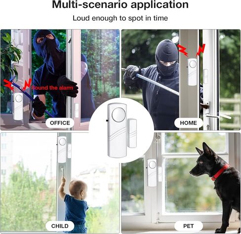 PLOJOP Security Window Door Alarm, Portable 90dB Wireless Sensor for Home & Travel Security, Easy DIY Installation, No Tools Needed (Battery Not Included) in Saudi Arabia