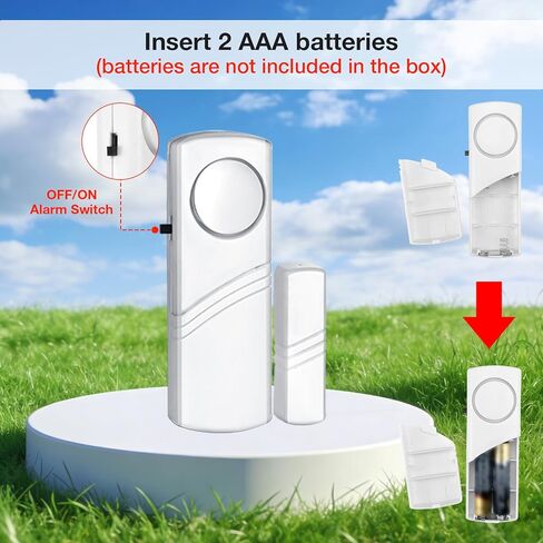 PLOJOP Security Window Door Alarm, Portable 90dB Wireless Sensor for Home & Travel Security, Easy DIY Installation, No Tools Needed (Battery Not Included) in Saudi Arabia