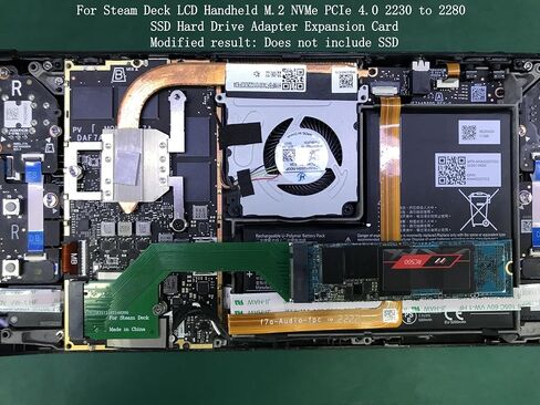 لجهاز Steam Deck LCD المحمول M.2 NVMe PCIe 4.0 2230 إلى 2280 SSD بطاقة توسيع محول القرص الصلب، تعديل 2280 استبدال 2230 SSD لوحة محول، محمولة توسيع بطاقة ذاكرة عالية السعة in Kuwait