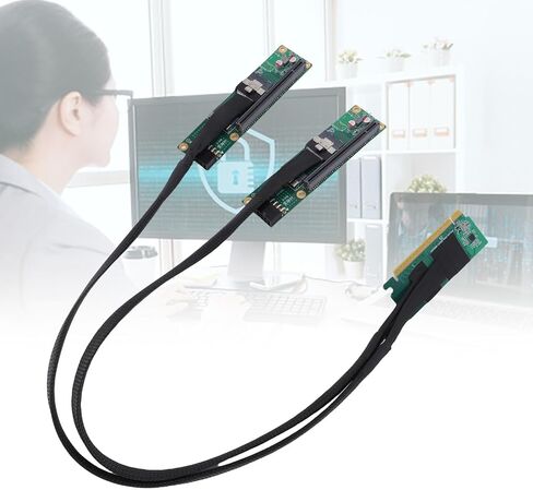 كابل محول PCIe 4.0 x16 إلى SFF8654 x2، موسع PCIe Gen4 إلى SFF8654 عالي الأداء مع عرض نطاق ترددي 256 جيجابت في الثانية، للوحات الأم للكمبيوتر in Kuwait