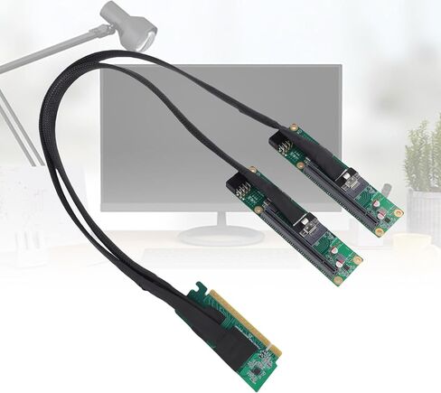 كابل محول PCIe 4.0 x16 إلى SFF8654 x2، موسع PCIe Gen4 إلى SFF8654 عالي الأداء مع عرض نطاق ترددي 256 جيجابت في الثانية، للوحات الأم للكمبيوتر in Kuwait