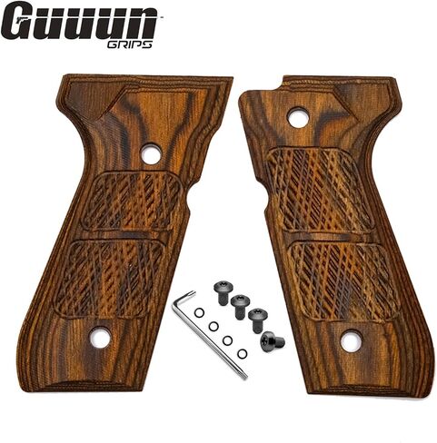Guuun Wood Grip for Beretta 92/96 Full Size 92FS Grips, Colored Wood Composite Pistol Handle Panel in Saudi Arabia