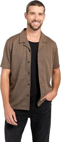 GUESS Men's Eco Short Sleeve Marcos Jacquard Shirt in Saudi Arabia