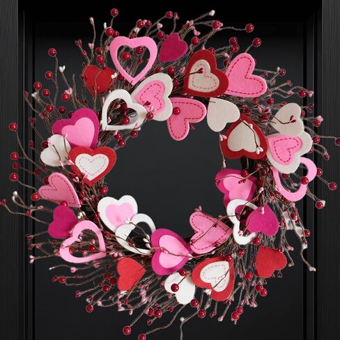Bibelot Valentine's Day Wreath, Romantic Valentines Wreaths for Front Door 20 Inch, Pink Red White Valentine Wreath for Wedding Anniversary Decorations Indoor Outdoor Gifts in Saudi Arabia