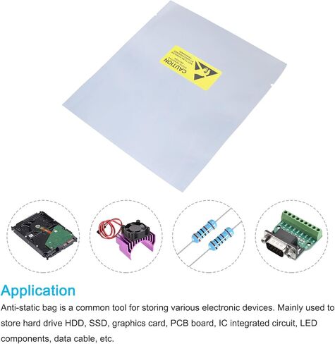 Anti Static Bags Shielding Bag 50pcs 4x4.7inch(10x12cm) Open Top with Labels for Hard Drive HDD SSD in Saudi Arabia
