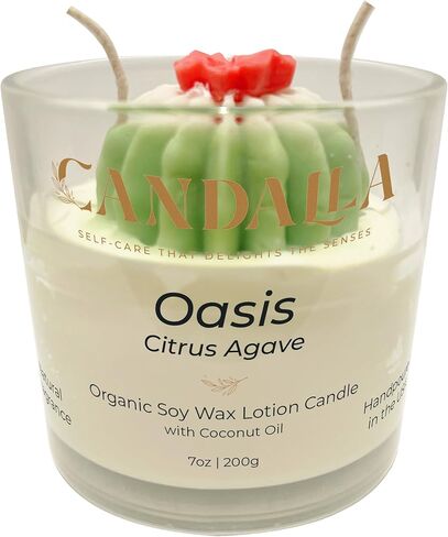Luxury Massage Candle. 2-in-1 Relaxation & Moisturizing Body Oil Lotion Candle. Soy, Non Toxic, Body Safe, with Organic Coconut Oil & 100% Recycled Cotton Wick. Aesthetic & Cute, Mahogany Shea 7oz in Saudi Arabia