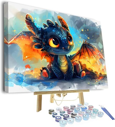 Frog Paint by Numbers Kits DIY Frog Book Painting Works Cits Magic Book Paint by Numbers Art for البالغين المبتدئين الحيوانات الضفدع اللوحة المطبوعات على قماش لزخارف غرفة النوم 16x20 في (بدون إطار) in Kuwait