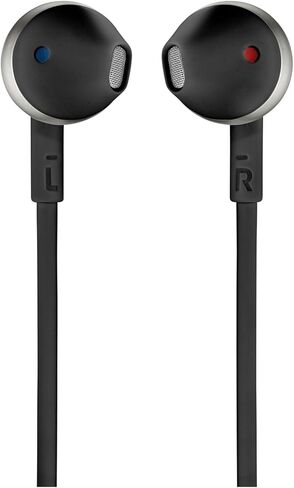 JBL Tune 205 - سماعات أذن سلكية مريحة ومريحة، صوت جهير نقي، كابل مسطح مقاوم للتشابك مع جهاز تحكم عن بعد بزر واحد وميكروفون (أسود) in Kuwait