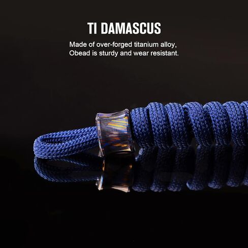 OKNIFE Titanium Alloy Damascus Bead with Lanyard, Compact and Lightweight EDC Bead for Knife, Flashlight and Other EDC Products in Saudi Arabia