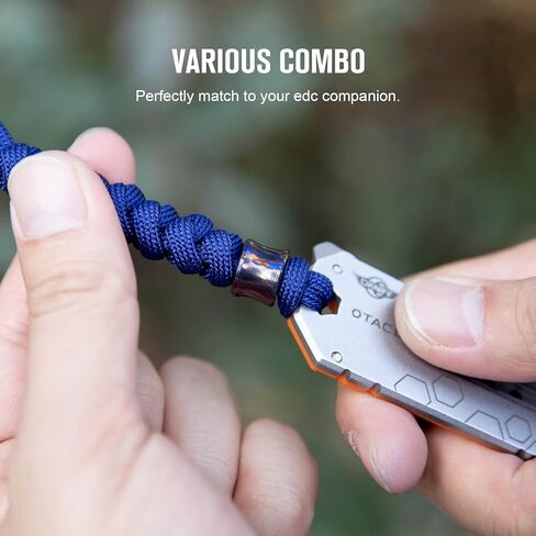 OKNIFE Titanium Alloy Damascus Bead with Lanyard, Compact and Lightweight EDC Bead for Knife, Flashlight and Other EDC Products in Saudi Arabia