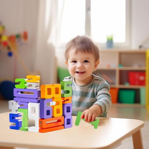 مكعبات بناء أرقام خشبية كبيرة 30 قطعة، مكعبات أرقام كبيرة للأطفال، أصدقاء من 10 مكعبات، مكعبات أرقام أدوات تعليمية للأطفال بعمر 3 سنوات فما فوق، ألعاب لتعلم الرياضيات والعمل على التوازن in Saudi Arabia