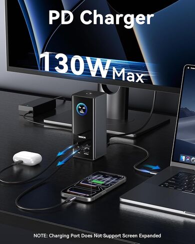MOKiN Smart LED Docking Station,18-Port USB C Docking Station Triple Display with 3HDMI+2DP,150W Max, Smart Display, Triple 4K 60Hz, 10Gbps USB Ports, Gigabit Ethernet, for macOS and Windows in Saudi Arabia