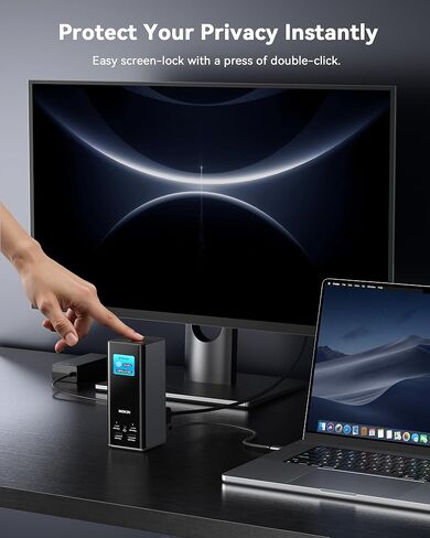 MOKiN Smart LED Docking Station,18-Port USB C Docking Station Triple Display with 3HDMI+2DP,150W Max, Smart Display, Triple 4K 60Hz, 10Gbps USB Ports, Gigabit Ethernet, for macOS and Windows in Saudi Arabia