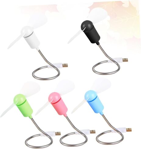 مجموعة مراوح صغيرة هادئة ومرنة من Vaguelly 5 قطع USB، مراوح تبريد محمولة قابلة للتعديل لأجهزة الكمبيوتر المحمول وسطح المكتب، محركات هواء مدمجة للمكتب والسفر تستخدم لونًا عشوائيًا in Saudi Arabia