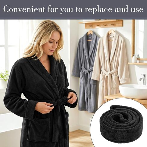 TIESOME Robe Belt, Robe Tie Replacement 67 x 1.8 Inch Bath Robe Belts Unisex Soft Plush Flannel Bathrobe Flannel Belt in Saudi Arabia