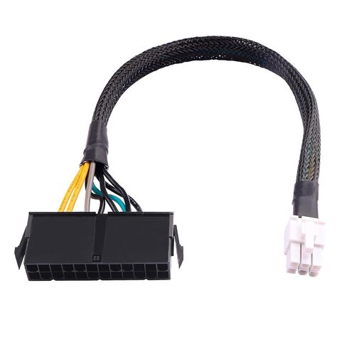 Desktop ATX Power Supply Adapter Cable,24-Pin to 6-Pin Square Connector,30CM Braided 18AWG,Compatible with Inspiron/Optiplex/VOSTRO in Saudi Arabia