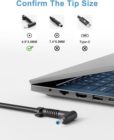 شاحن كمبيوتر محمول 200 وات شاحن HP Victus، محول طاقة تيار متردد أزرق 4.5*3.0 مم لألعاب HP Victus 15، 16 Omen Gaming 15، 17 Pavilion 15، 17 TPN-DA10 L00818-850،10FT، مع كابل طاقة U in Kuwait