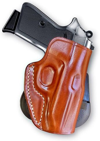 حافظة مجداف OWB من الجلد الفاخر من Masc مفتوحة من الأعلى تناسب Walther PPK/S .22LR/ 380 عيار 3.3 بوصة، رسم باليد اليمنى، بني #1170# in Kuwait
