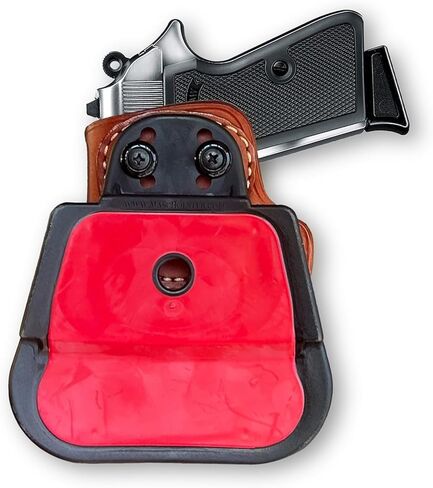 حافظة مجداف OWB من الجلد الفاخر من Masc مفتوحة من الأعلى تناسب Walther PPK/S .22LR/ 380 عيار 3.3 بوصة، رسم باليد اليمنى، بني #1170# in Kuwait