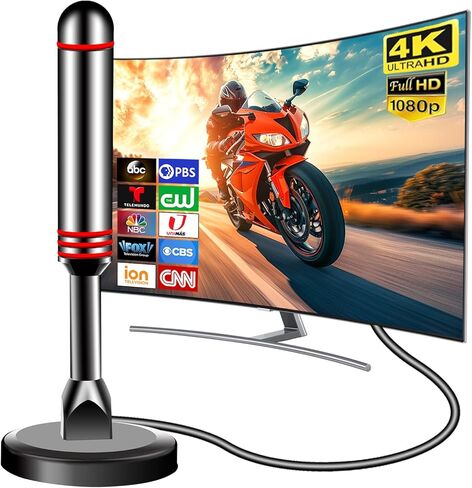 TV Antenna Indoor for Local Channels, Digital Antenna for Smart TV Support 4K 1080p, Digital TV Antenna for Long Range Reception in Saudi Arabia