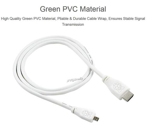 لكابل Raspberry Pi Micro HDMI إلى كابل HDMI القياسي لتوصيل كمبيوتر Pi 4 وشاشة العرض (PI-OFFICIAL-MICRO-HDMI-CABLE-1M) in Kuwait